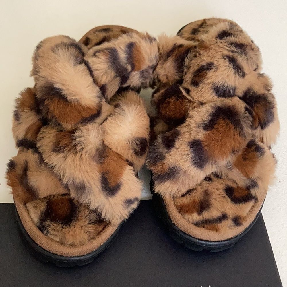 French Connection Faux Fir Slippers - Picture 3 of 5